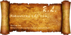 Rakovszky Lúcia névjegykártya